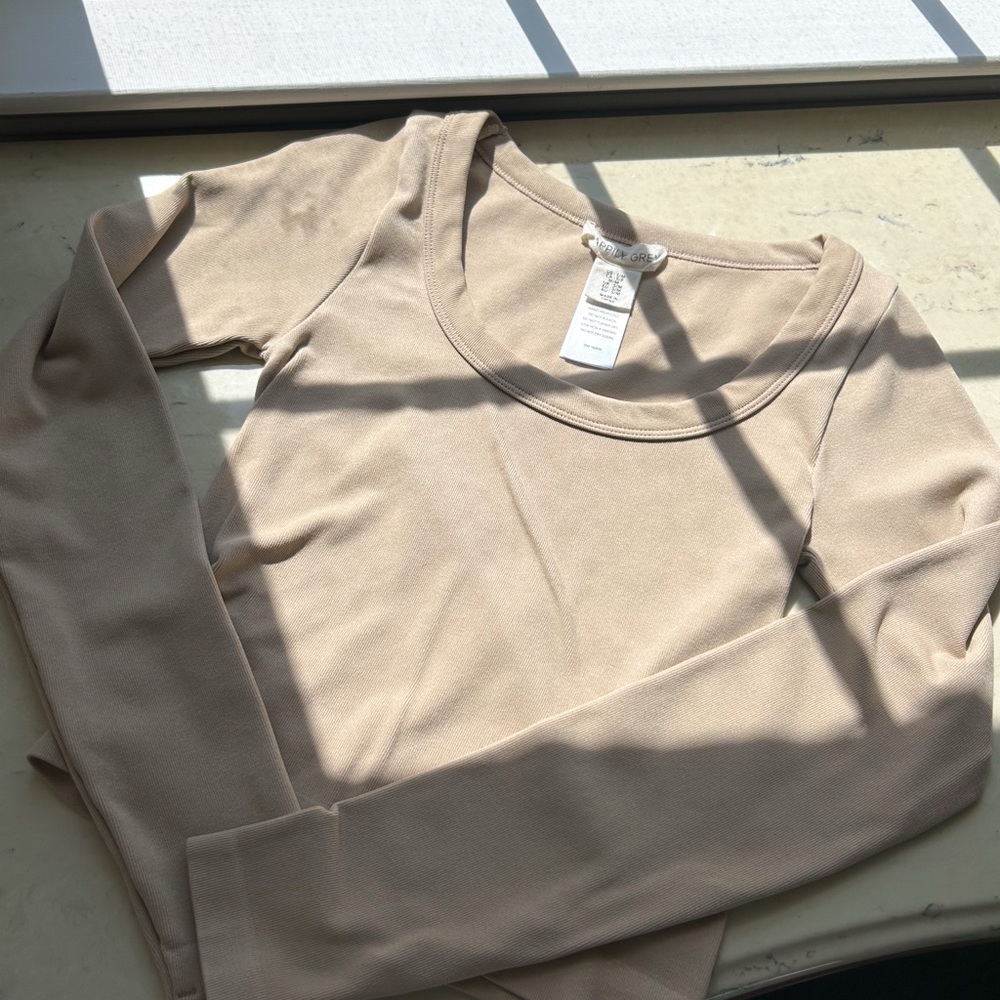 Women's Beige Long Sleeve Top